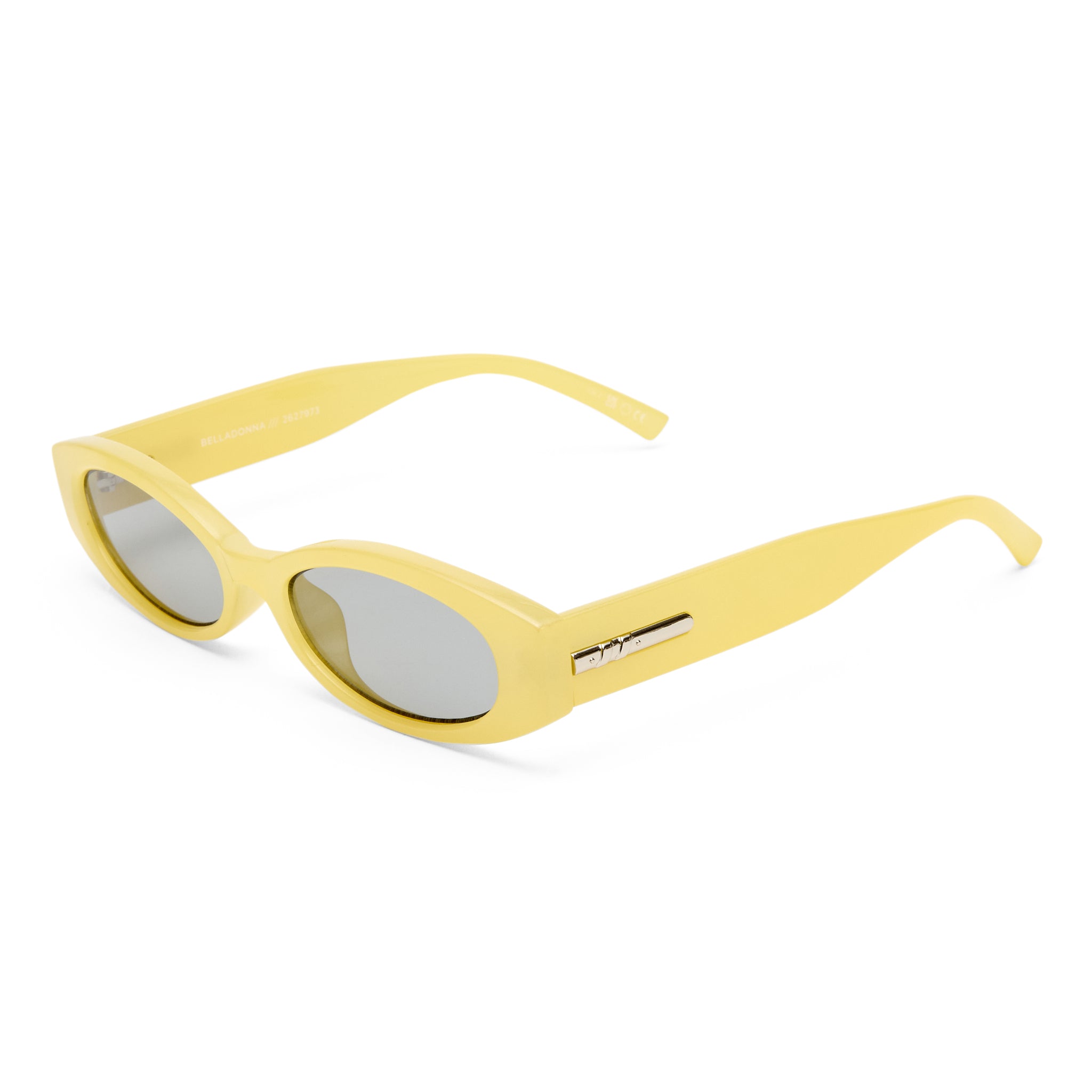 Le Specs Belladonna Acid Yellow Pearl Female Oval Sunglasses | Eyewear Index