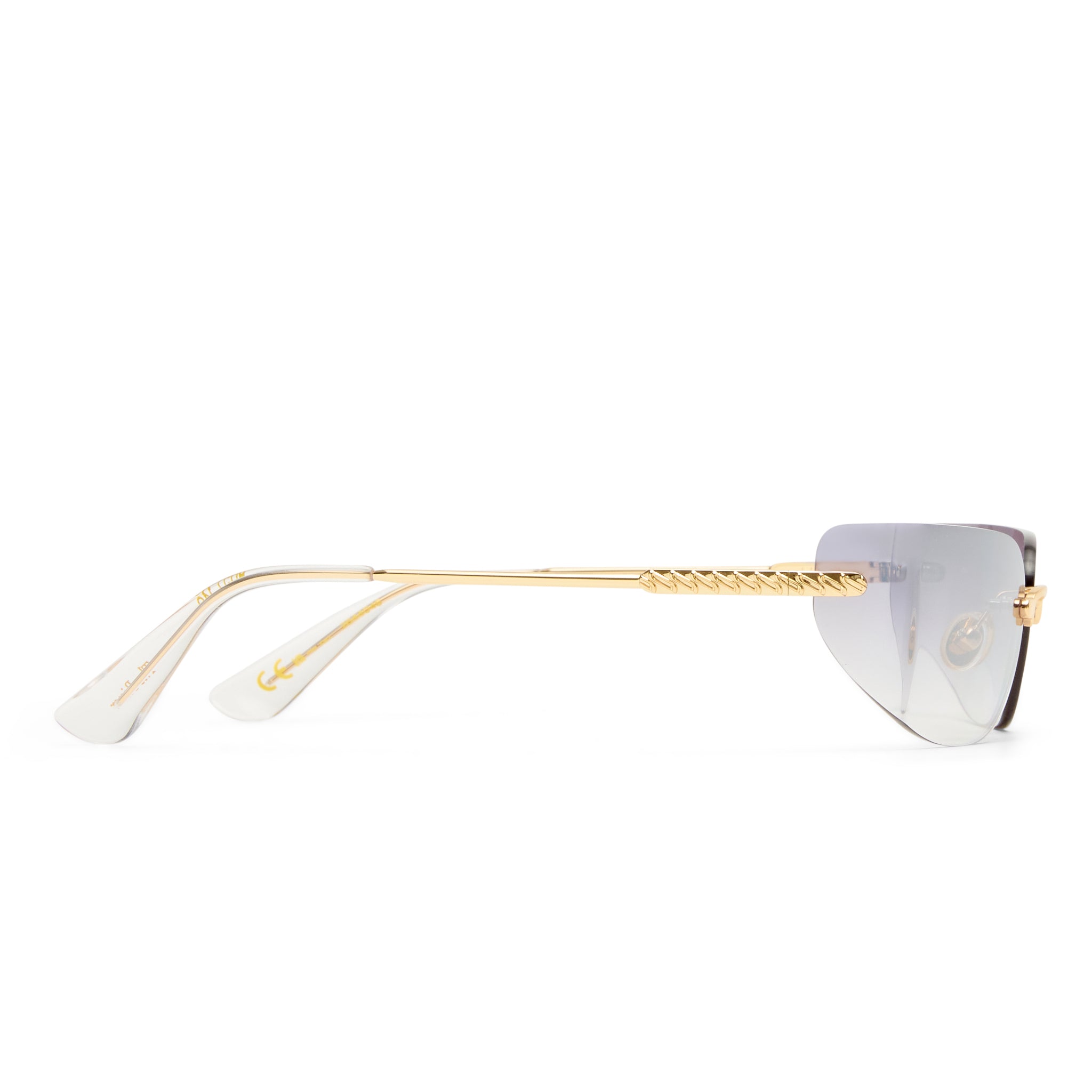Luv Lou The River Bright Gold Female Rectangle Sunglasses | Eyewear Index