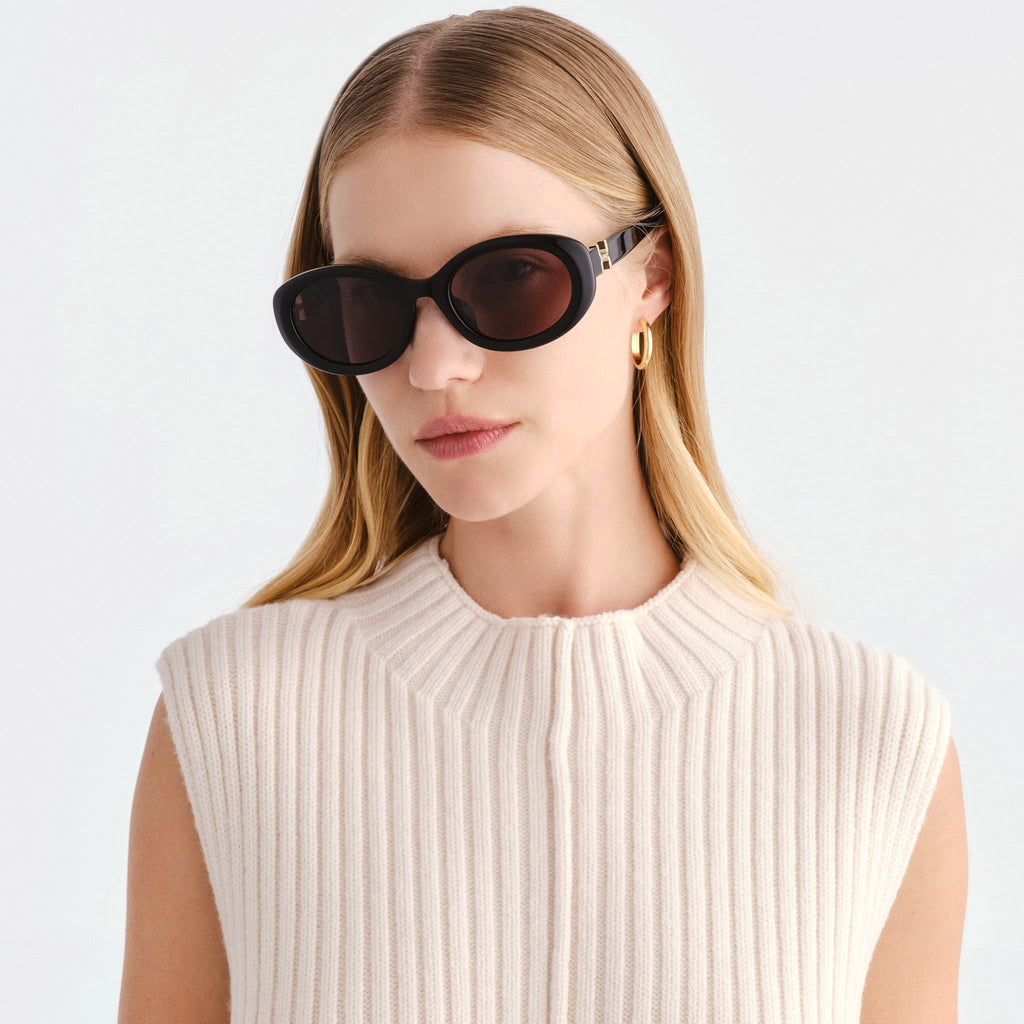 Chloe Ch0323sk Black Female Oval Sunglasses | Eyewear Index