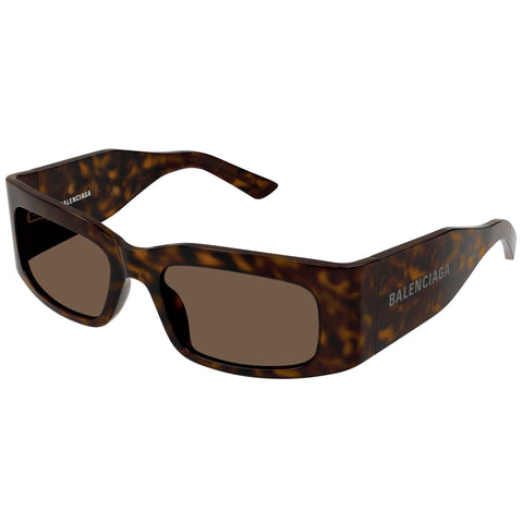 Balenciaga Bb0328s Havana Uni-Sex Rectangle Sunglasses | Eyewear Index