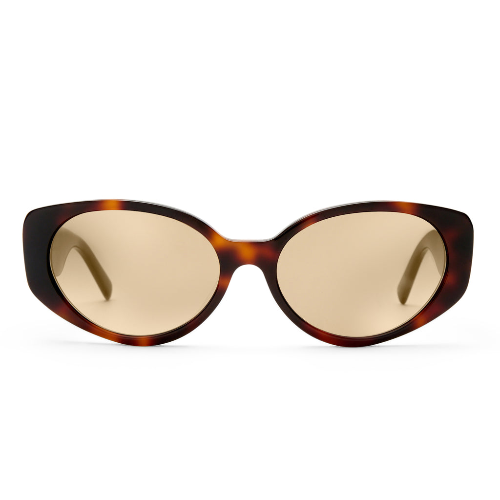 Oroton Valencia Signature Tort Female Oval Sunglasses | Eyewear Index