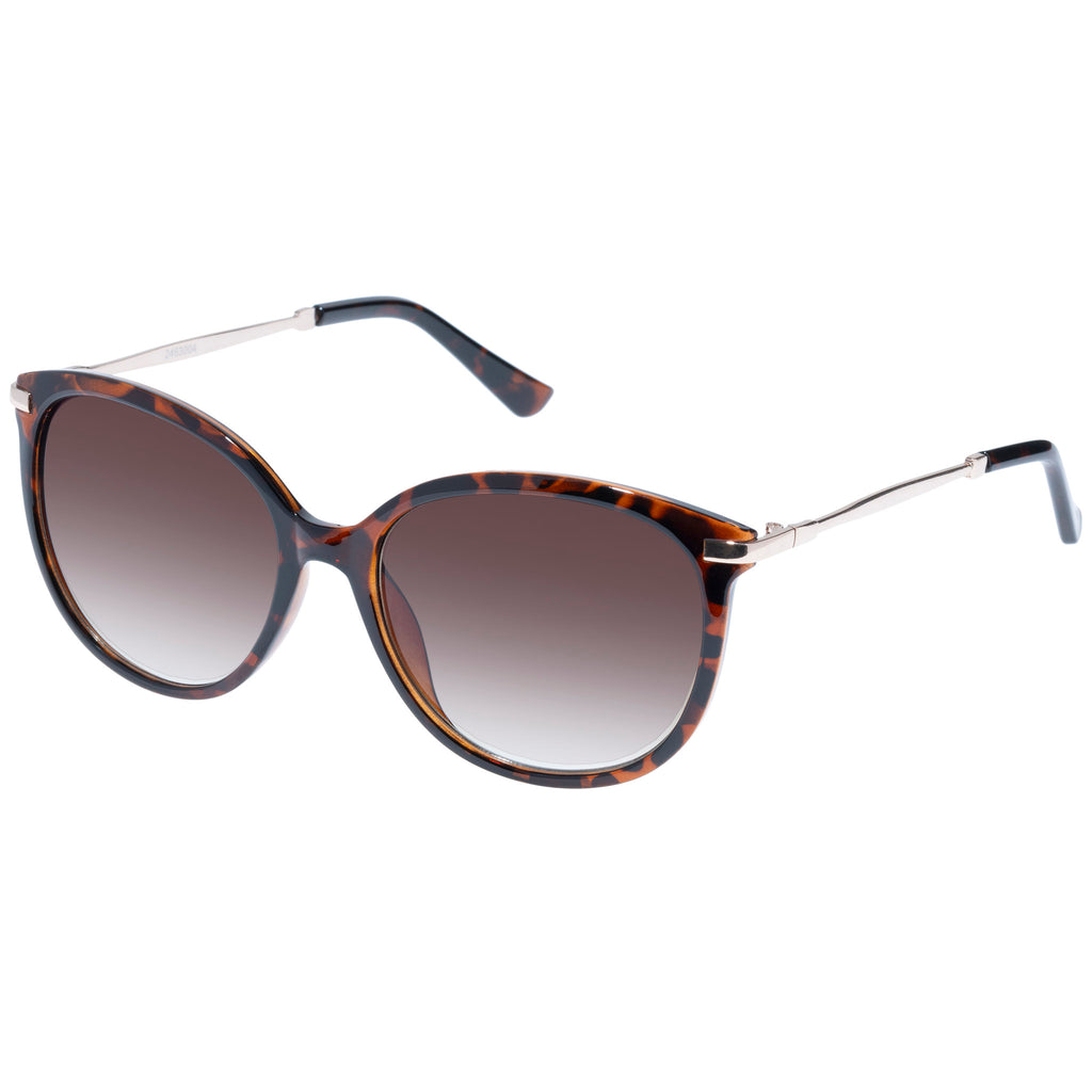 Village Mesa Recycled Dark Tort Gold Female Round Sunglasses | Eyewear Index