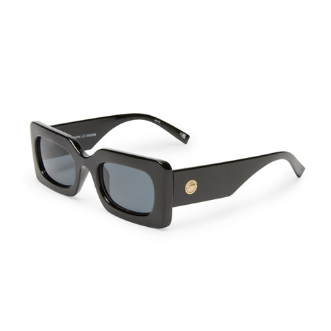 Le Specs Oh Damn Black Uni-Sex Rectangle Sunglasses | Eyewear Index