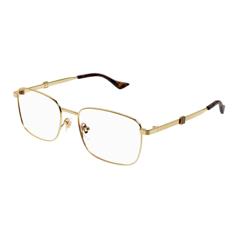 Gucci Gg1442o Gold Male Rectangle Optical Frames | Eyewear Index