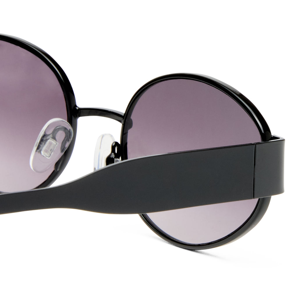 Village Hollis Black Female Oval Sunglasses | Eyewear Index