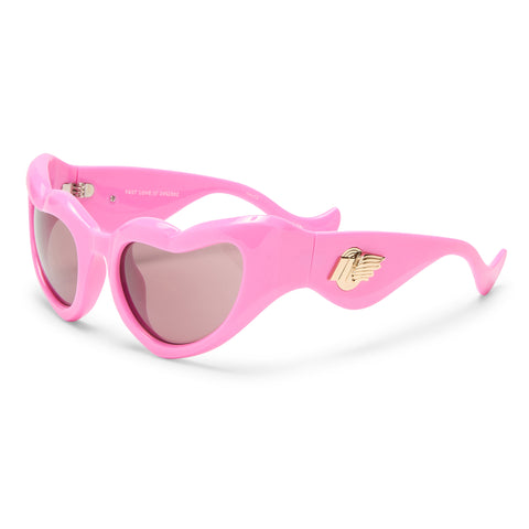 Le Specs Fast Love Powder Pink Female Cat-Eye Sunglasses | Eyewear Index