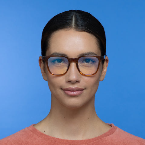 The Book Club Twelve Hungry Bens Tan Uni-Sex D-Frame Readers | Eyewear Index