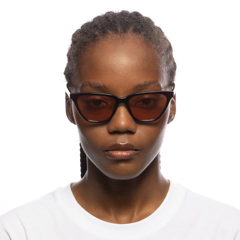 Le Specs Unfaithful Black Female Cat-Eye Sunglasses | Eyewear Index