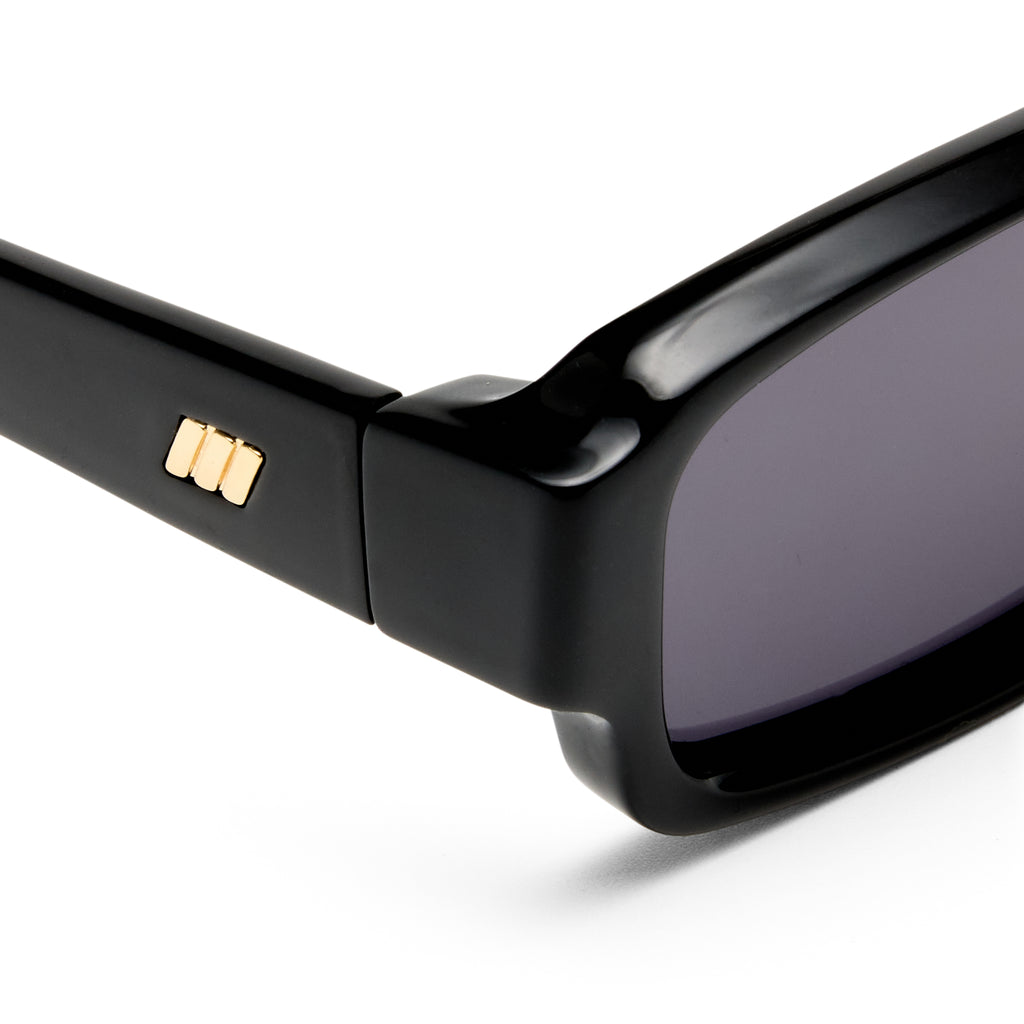 Le Specs Dial Tone Black Uni-Sex Rectangle Sunglasses | Eyewear Index