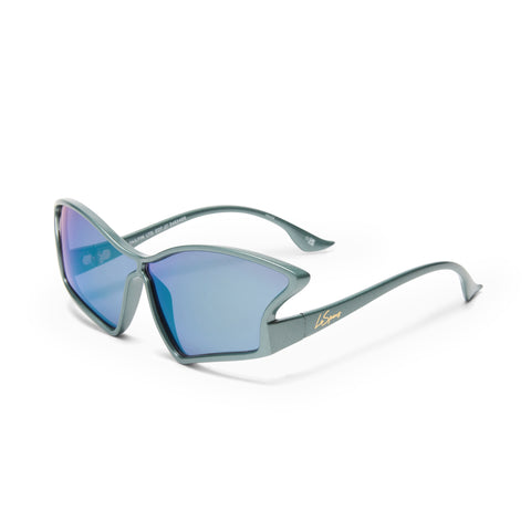 Le Specs Tailfin Cyber Sea Female Wrap Sunglasses | Eyewear Index