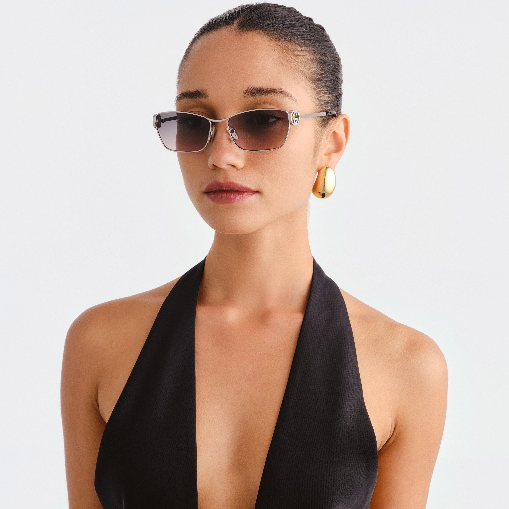 Gucci Gg2045s Silver Female Cat-Eye Sunglasses | Eyewear Index