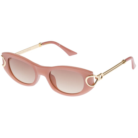 Le Specs Hydrus Link Pink Female Oval Sunglasses | Eyewear Index