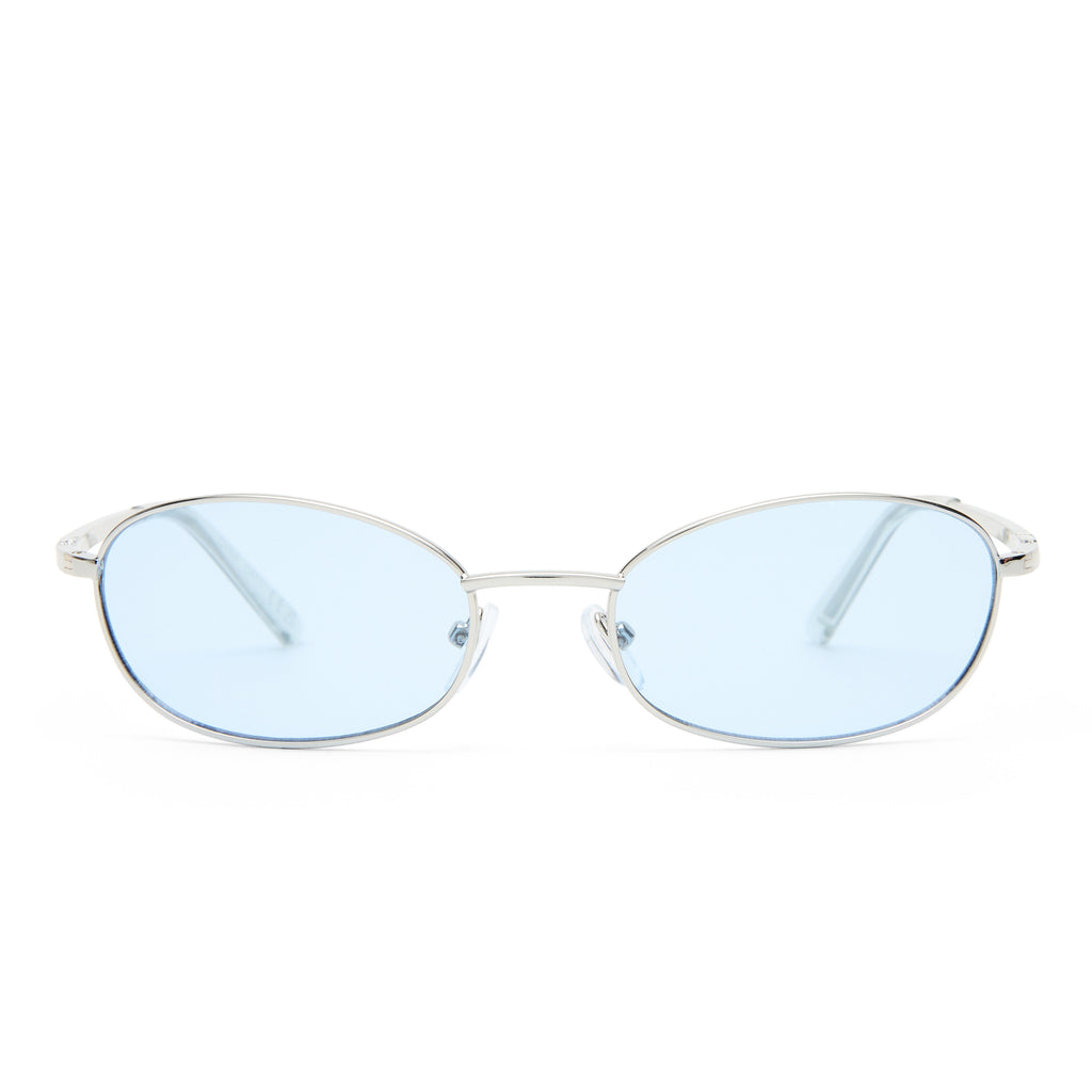 Aire High Beam Silver Clear Uni-Sex Oval Sunglasses | Eyewear Index