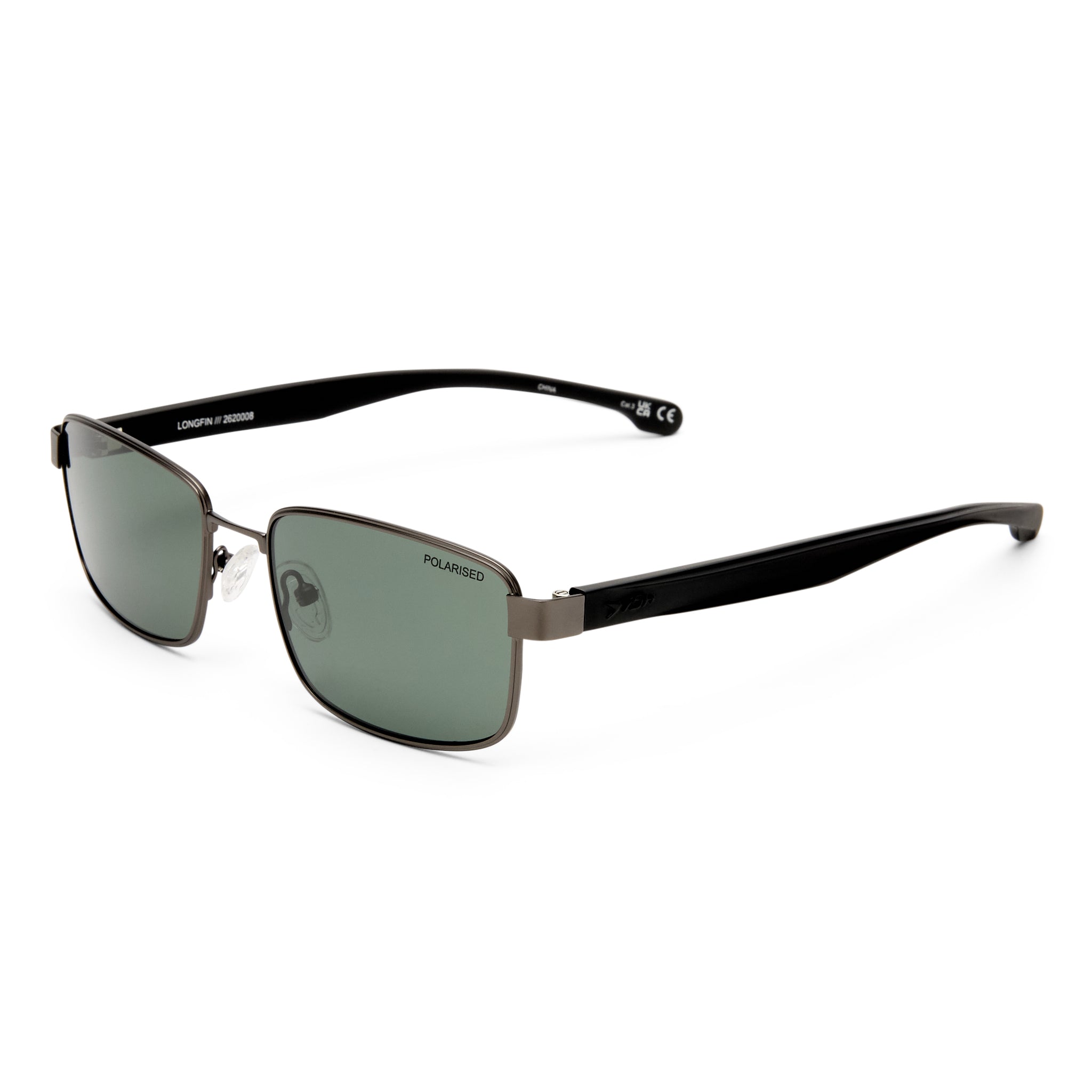 Fish Longfin Matte Gunmetal Black Male Rectangle Sunglasses | Eyewear Index
