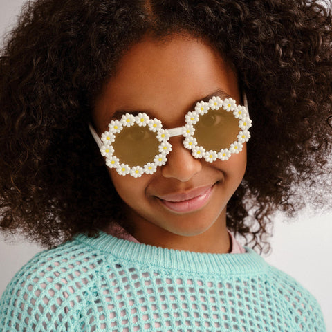 Solarized Kids Daisy Chain White Female Novelty Sunglasses | Eyewear Index