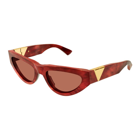 Bottega Veneta Bv1176s Havana Female Cat-Eye Sunglasses | Eyewear Index