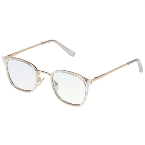 Le Specs Racketeer Crystal Clear Uni-Sex Square Blue Light | Eyewear Index