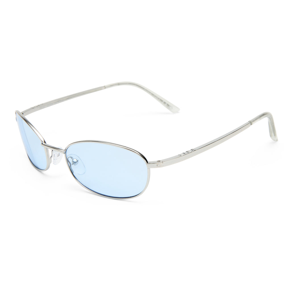 Aire High Beam Silver Clear Uni-Sex Oval Sunglasses | Eyewear Index
