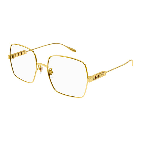 Gucci Gg1434o Gold Female Rectangle Optical Frames | Eyewear Index