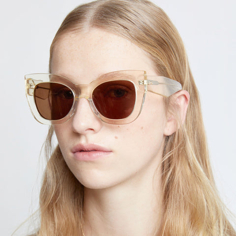 Karen Walker Northern Lights 22 Vintage Clear Female Cat-Eye Sunglasses | Eyewear Index