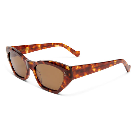 Luv Lou The Sydney Amber Female Cat-Eye Sunglasses | Eyewear Index