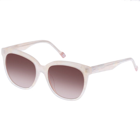 Le Specs Oh Snap Gold Seashell Female Square Sunglasses | Eyewear Index