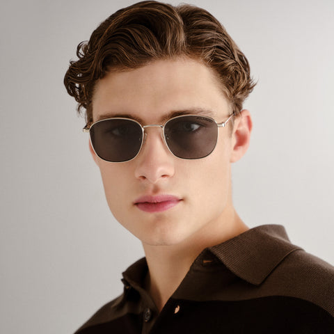 Le Specs Neptune Deux Gold Uni-Sex Square Sunglasses | Eyewear Index