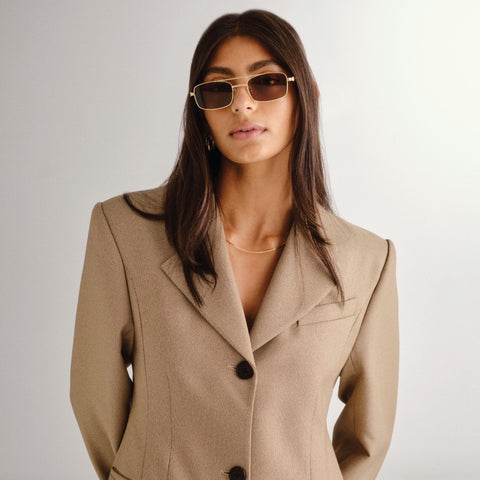 Luv Lou The Rocky Gold Female Aviator Sunglasses | Eyewear Index