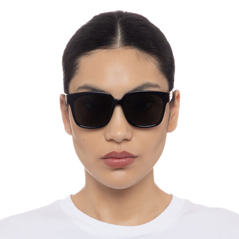 Saint Laurent Slm40f Black Female D-Frame Sunglasses | Eyewear Index