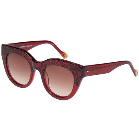 Le Specs Airy Canary Ii Cherry Leopard Splice Female Cat-Eye Sunglasses | Eyewear Index