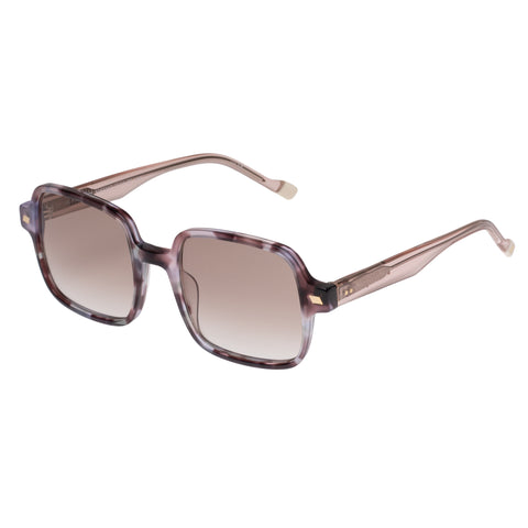 Le Specs Isla Del Sol Lilac Tort Rosewater Female Square Sunglasses | Eyewear Index