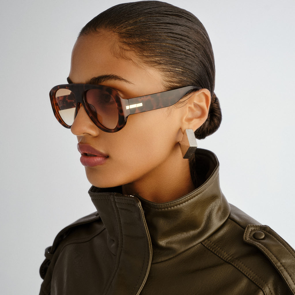 Le Specs Dream Boat Tort Female Aviator Sunglasses | Eyewear Index