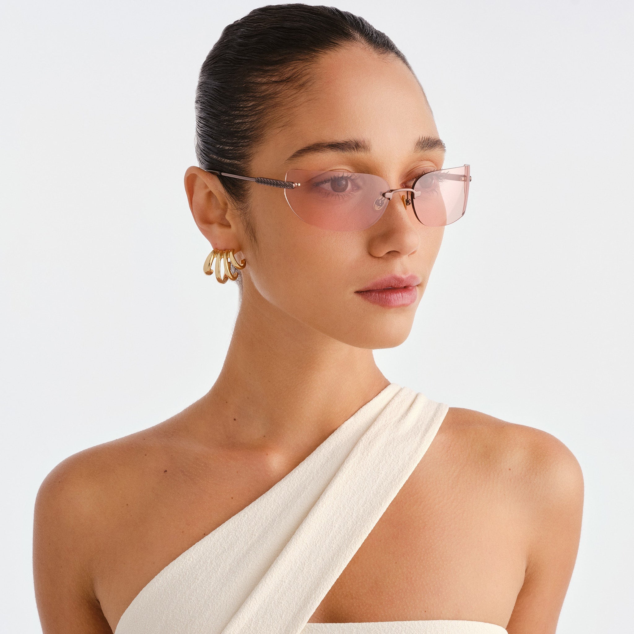 Luv Lou The River Bronze Female Rectangle Sunglasses | Eyewear Index