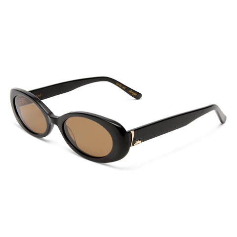 Luv Lou The Morgan Black Female Oval Sunglasses | Eyewear Index