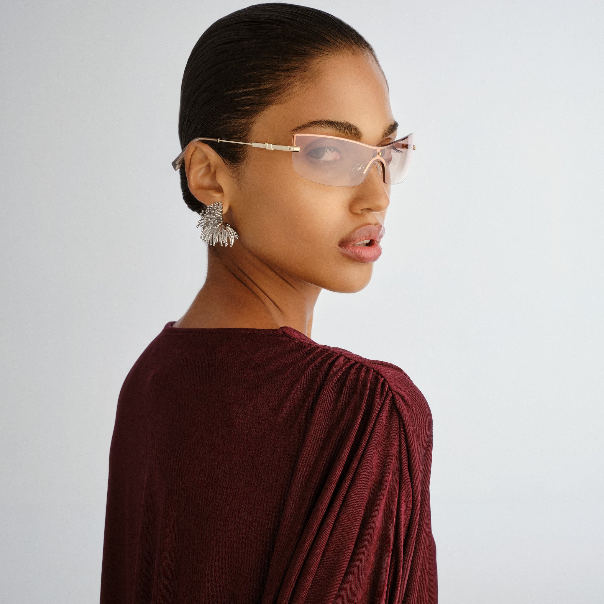 Le Specs Velvetine Gold Uni-Sex Wrap Sunglasses | Eyewear Index