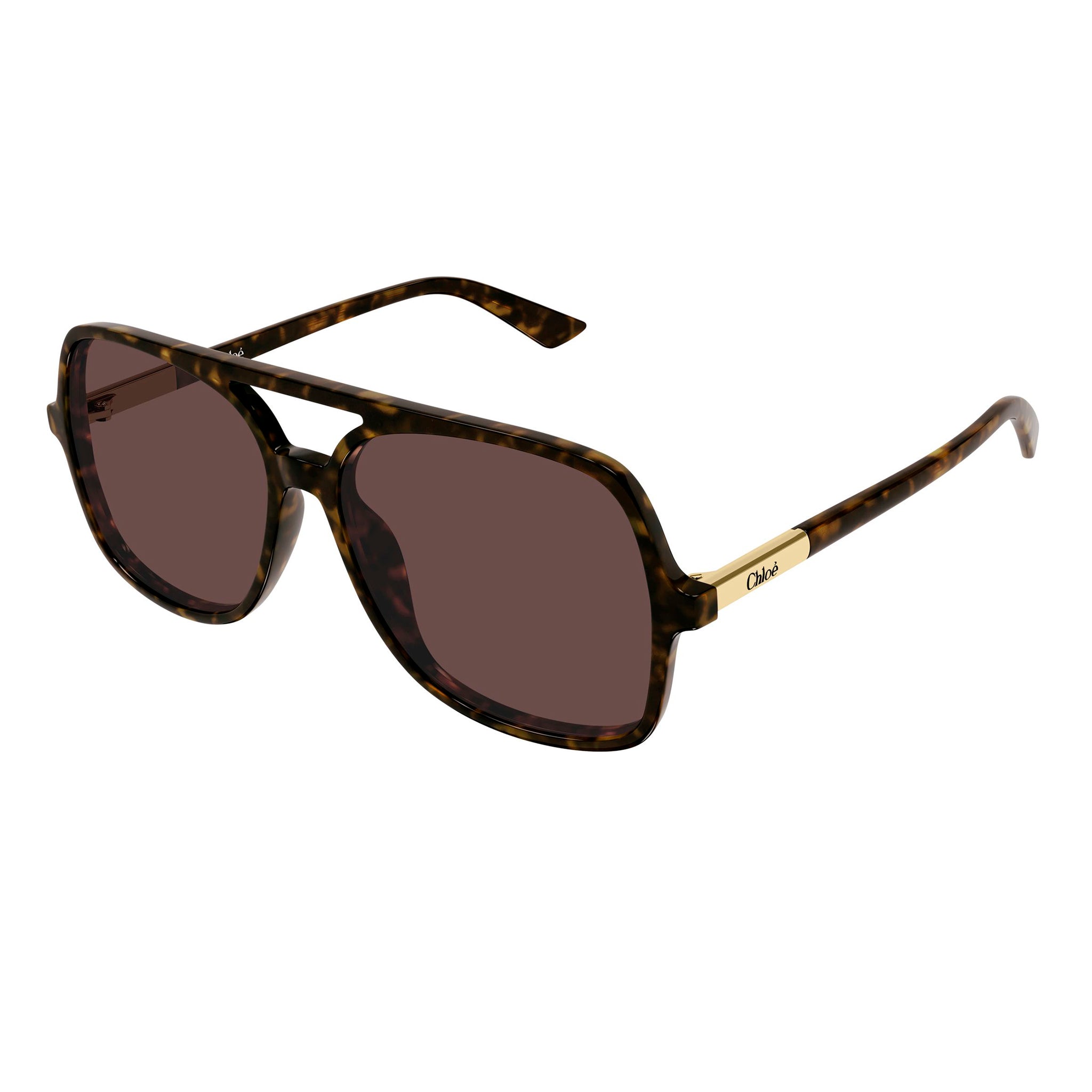 Chloe Ch0364s Havana Female Navigator Sunglasses | Eyewear Index
