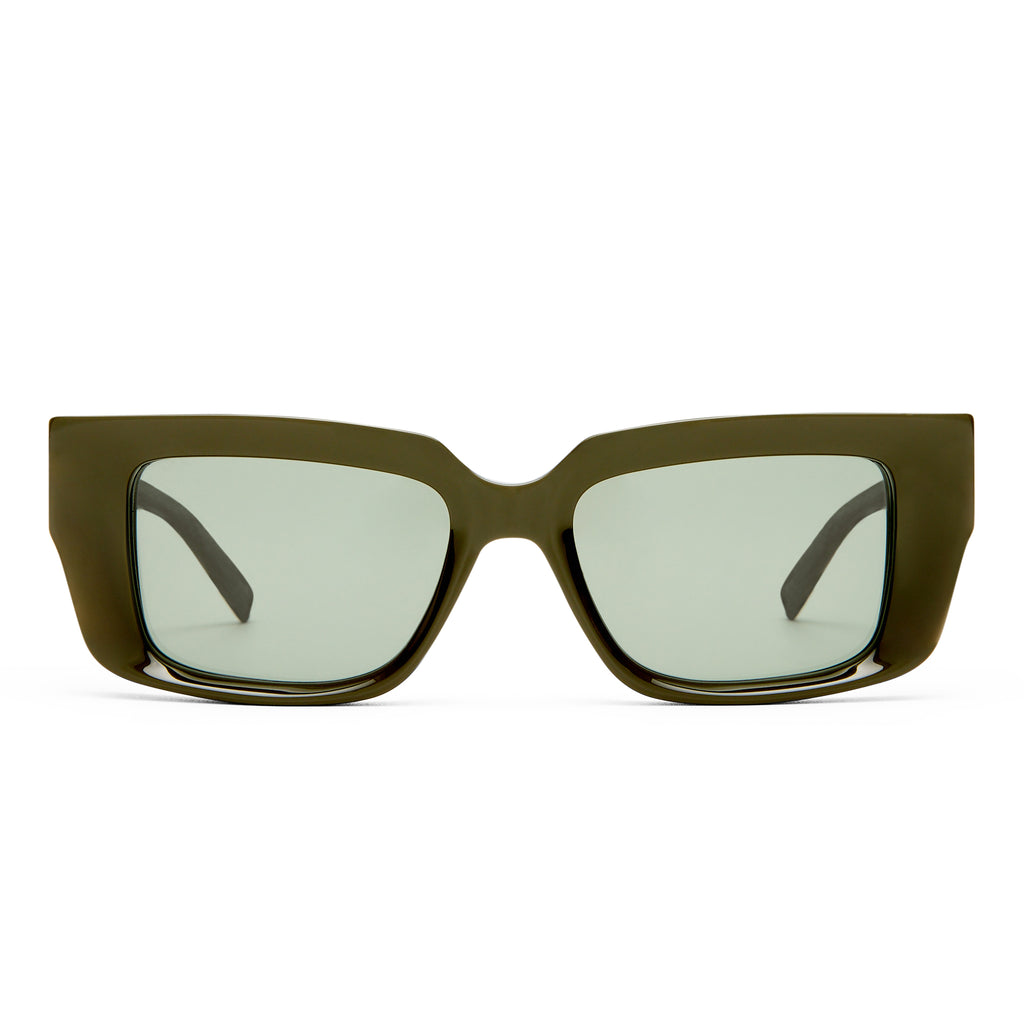 Oroton Spencer Khaki Female D-Frame Sunglasses | Eyewear Index