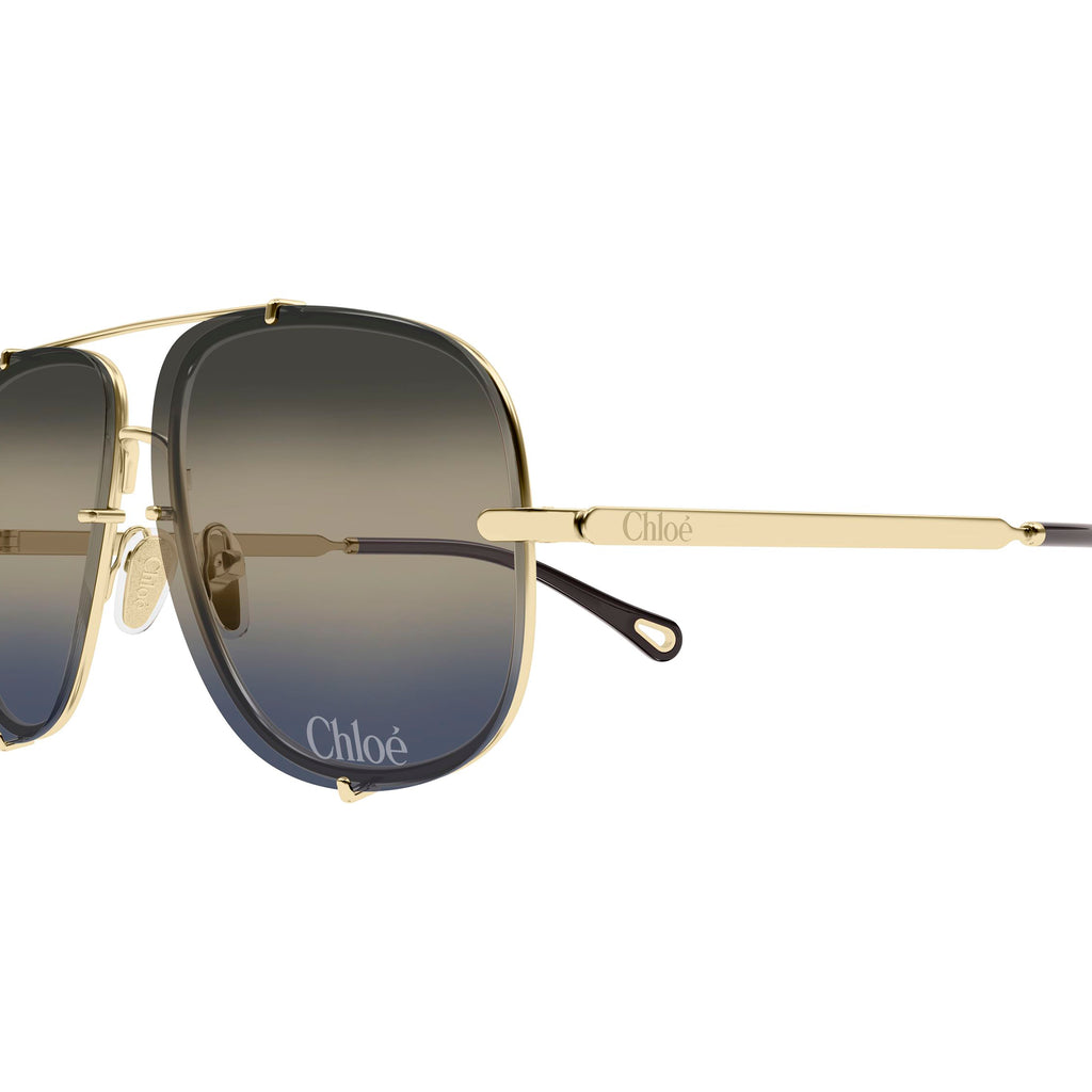 Chloe Ch0348s Gold Female Navigator Sunglasses | Eyewear Index
