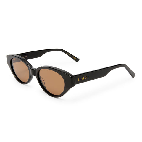 Luv Lou The Lakey Black Female Cat-Eye Sunglasses | Eyewear Index