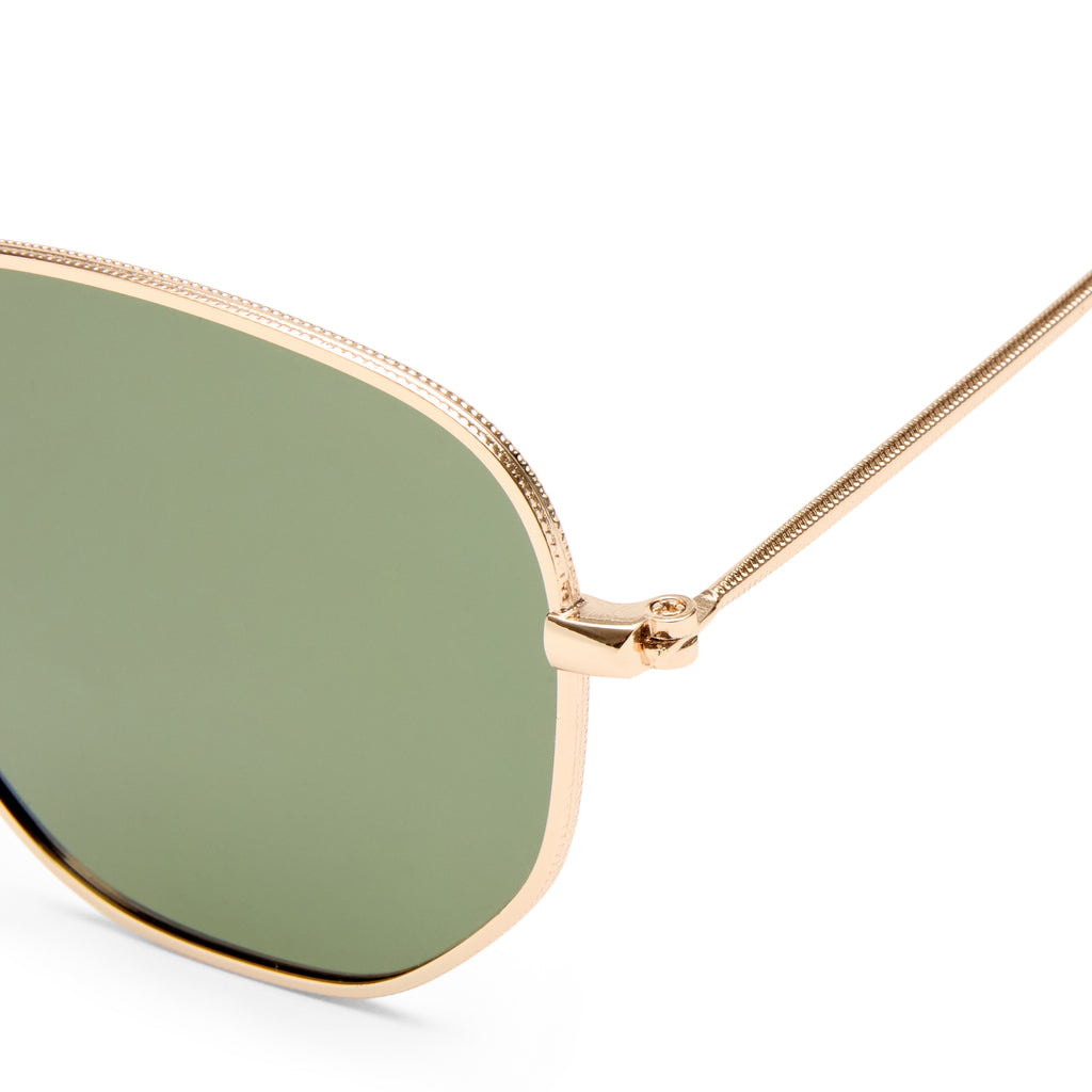 Solarized Hex Metal Gold Uni-Sex Square Sunglasses | Eyewear Index