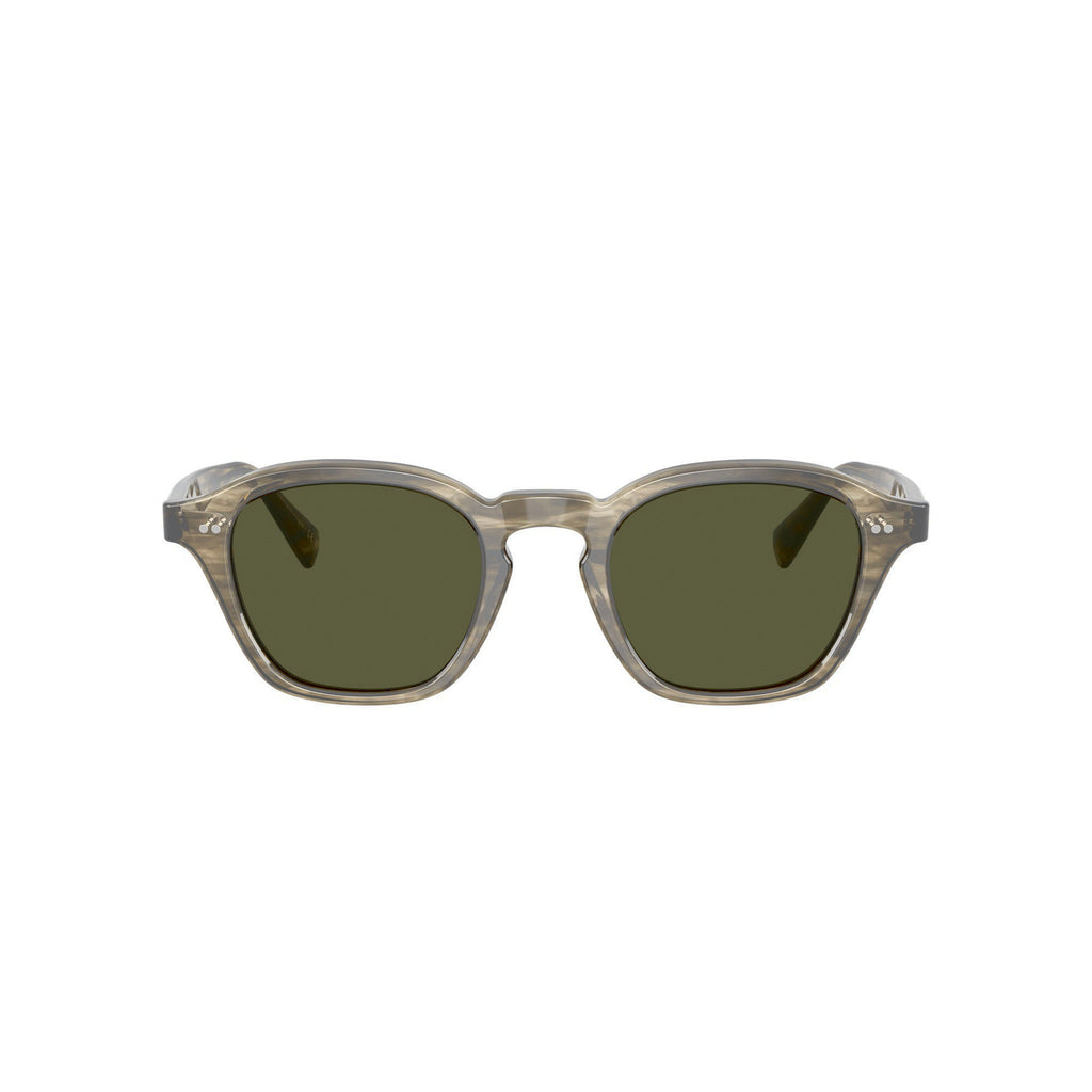 Oliver Peoples 5580su 1735p1 Eyles Soft Olive Bark Uni-Sex Square Sunglasses | Eyewear Index