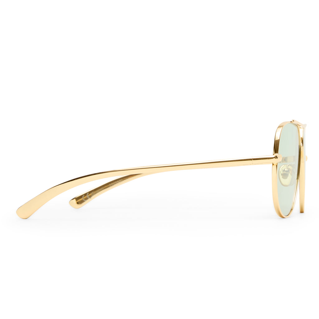 Luv Lou The Carter Bright Gold Female Aviator Sunglasses | Eyewear Index