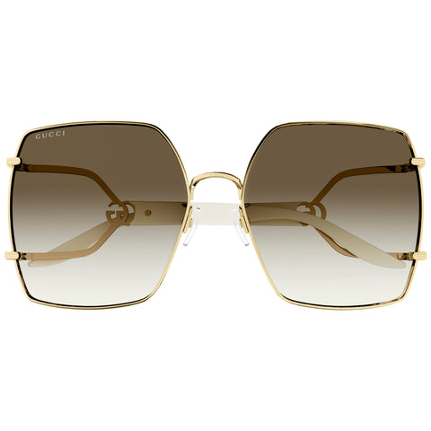 Gucci Gg1564sa Gold Female Rectangle Sunglasses | Eyewear Index