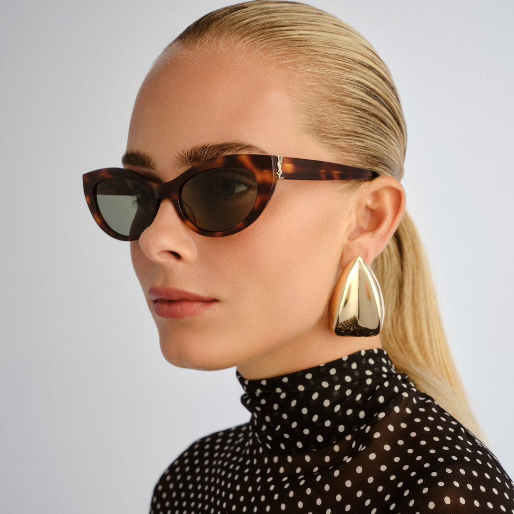 ドンカラス　lv.x psa9 アンリミ Saint Laurent Slm115 Havana Female Cat-Eye Sunglasses | Eyewear Index