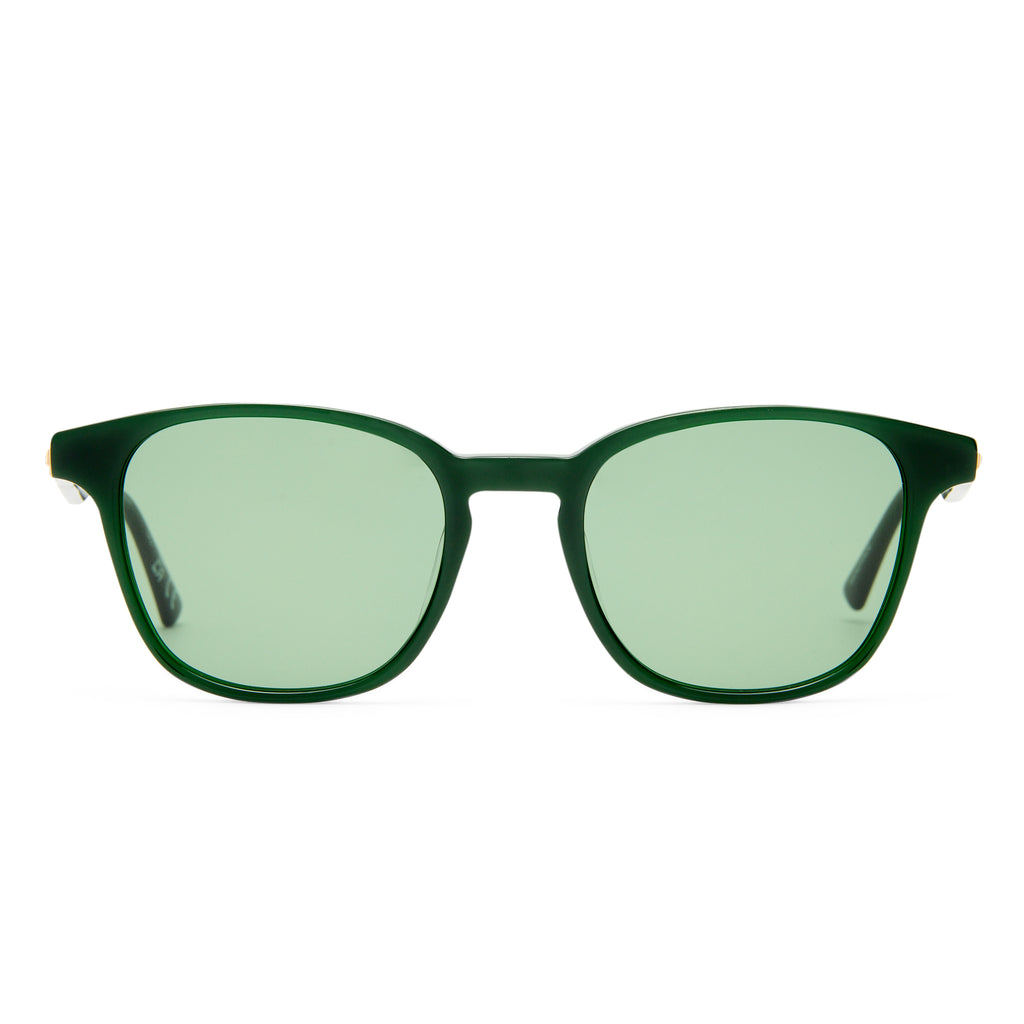 Le Specs Spectral 52 Deep Green Uni-Sex Round Sunglasses | Eyewear Index