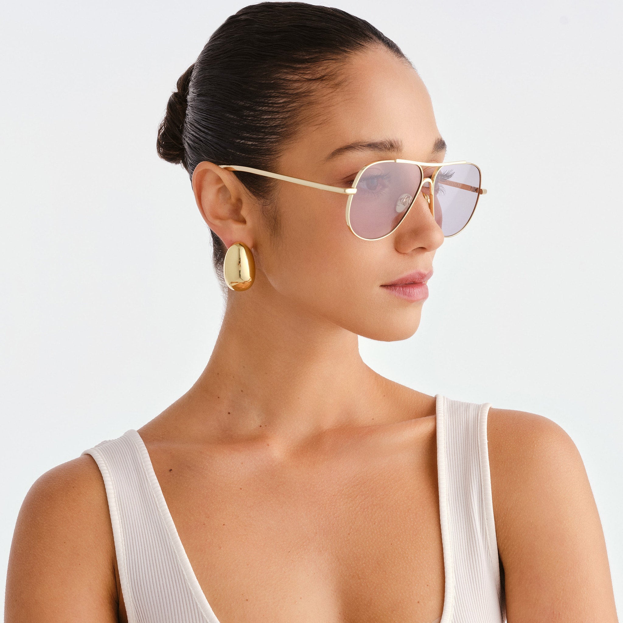Luv Lou The Carter Gold Female Aviator Sunglasses | Eyewear Index