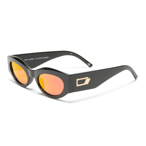 Le Specs Body Bumpin Ii Black Uni-Sex Oval Sunglasses | Eyewear Index