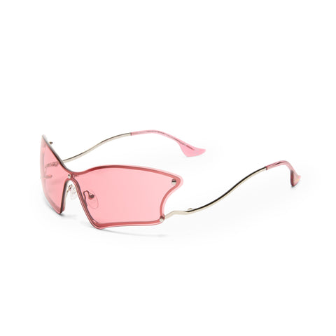 Le Specs Nymph Silver Female Wrap Sunglasses | Eyewear Index