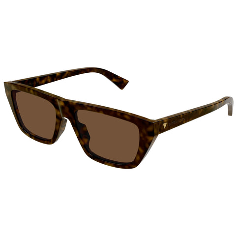 Bottega Veneta Bv1291s Havana Female Rectangle Sunglasses | Eyewear Index