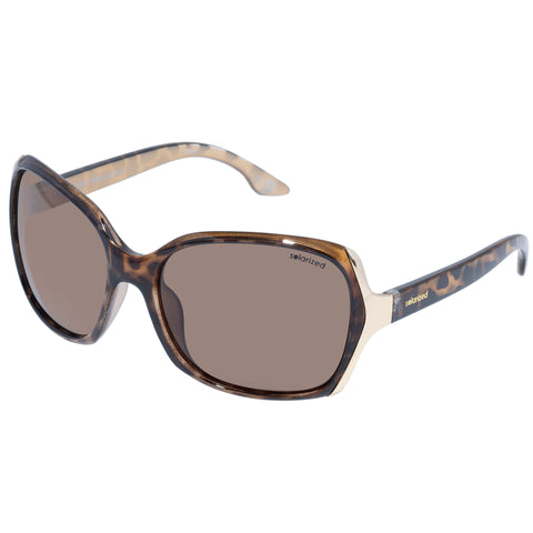 Solarized Luxury Wrap Leopard Tort Gold Female Wrap Sunglasses | Eyewear Index